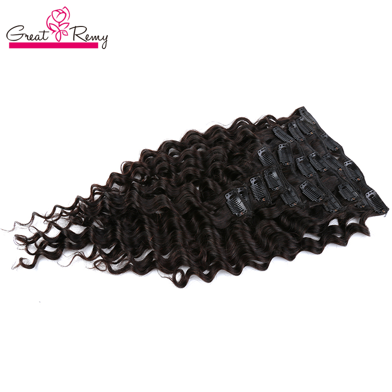 Extensions de cheveux à clipser de vrais cheveux humains, 160g Real Clip-in Hair Extension Human Virgin Hair Clip on Extensions Double Trame Épaissie Silky Straight Greatremy