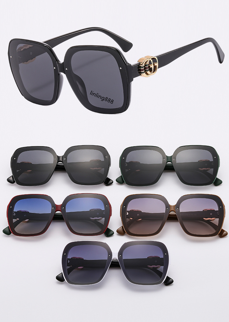 Luxur Designer Fashion Square Solglasögon för kvinnor vintage överdimensionerade ram solglasögon retro solglasögon UV400 -skydd drivande glasögon