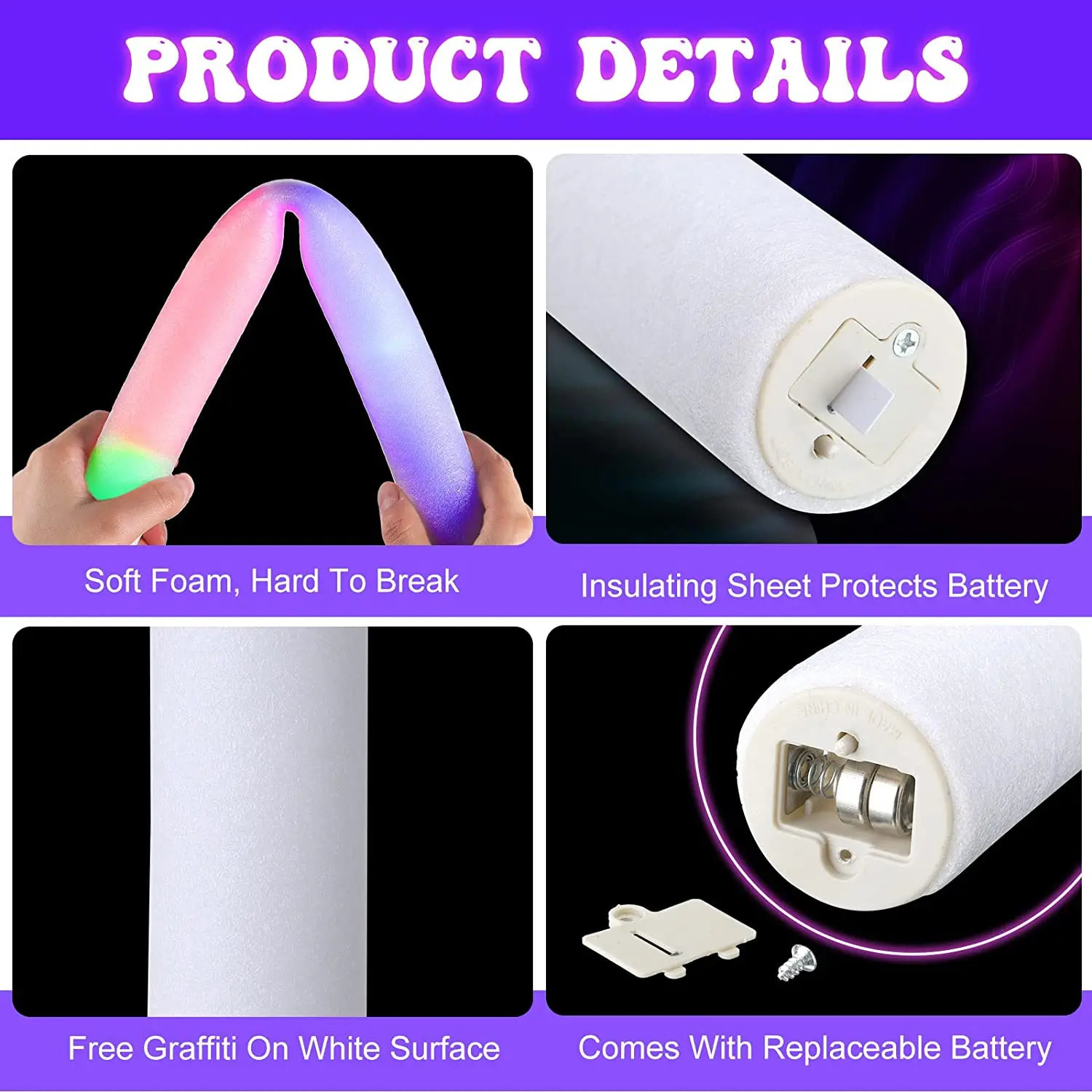 LED SwordsGuns Foam Glow Sticks Flashing Baton Cheer Tube In The Dark Wedding Party Supplies 3 Modes Stick Toys 231123