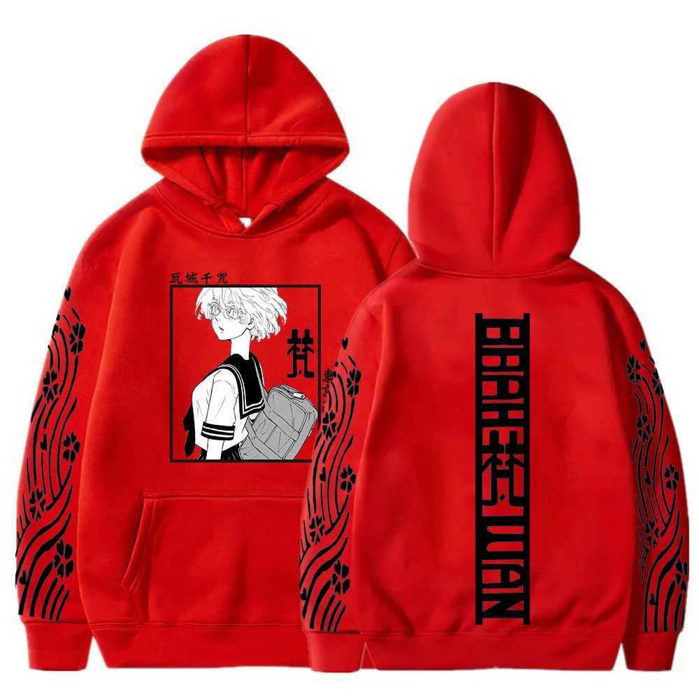 Felpe con cappuccio da uomo Felpe Tokyo Revengers Anime giapponese Senju Kawaragi Stampa Tute Uomo Donna Felpa con cappuccio oversize Harajuku Pullover GH8J