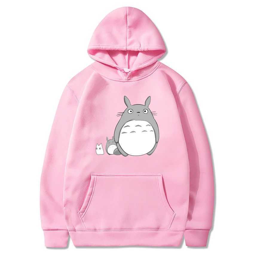 Herrtröjor tröjor min granne totoro anime tryckt streetwear män kvinnor mode överdimensionerade hoodie harajuku tröjor