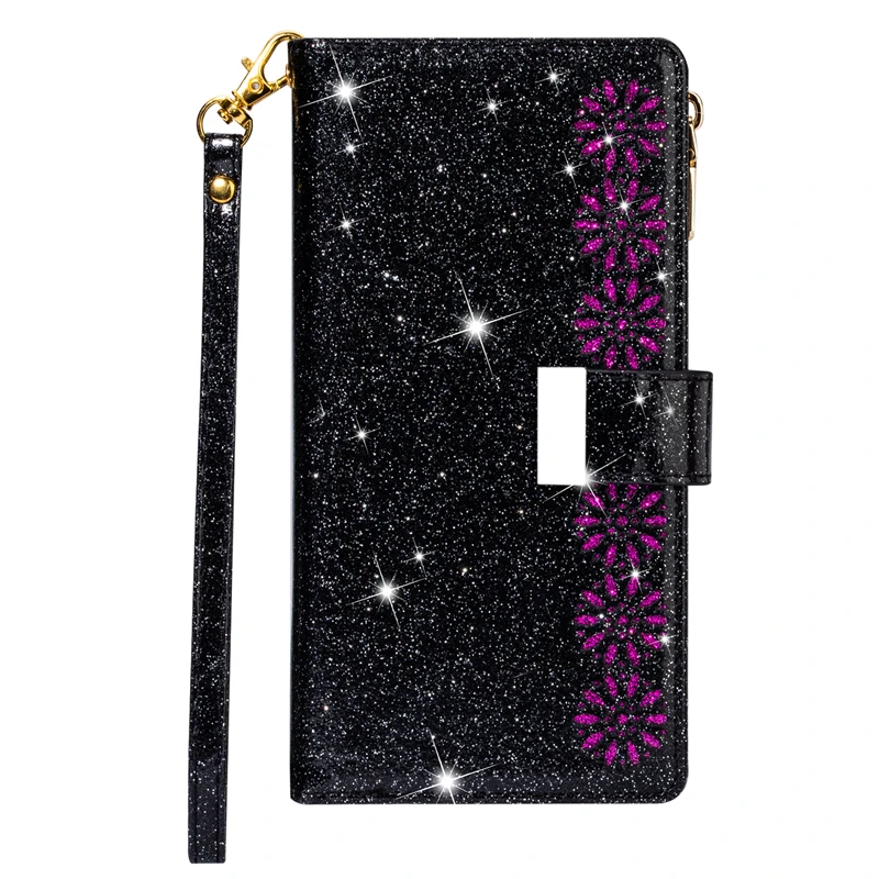 Luxe Flip Glitter Lederen Portemonnee Tas Case Voor Xiaomi Mi 12T 11T Pro 13 Ultra 13 12 10T Lite 12X 12S Pro Kaarthouder Magnetische Stand Cover