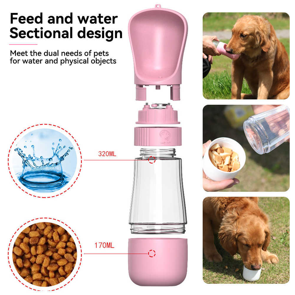 New Portable Dog Water Bottle For Small Large Dogs Outdoor Walking Puppy Pet Travel Water Bottle Pet Drinking Bowl Dog Supplies