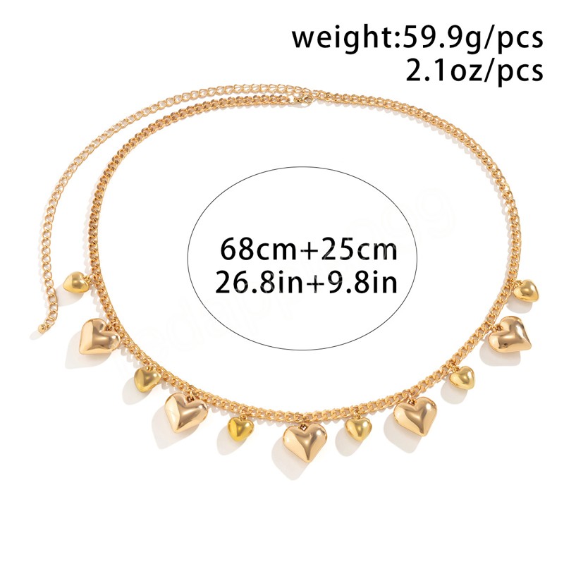 Süße geometrische Herz Anhänger Bauchkette Taille Bauchkette für Frauen Mode sexy Sommer Strand Körperkette Schmuck