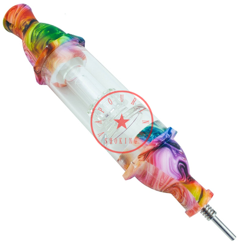 COOL Colorful Smoking Silicone Hookah Bong Pipes Portable Removable Herb Tobacco Filter Waterpipe Bubbler Oil Rigs 10MM Metal Tip Nails Straw Cigarette Holder