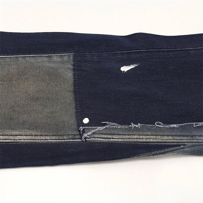 24SS Jean vintage de détresse pour hommes, pantalon cargo peint à double genou, printemps été