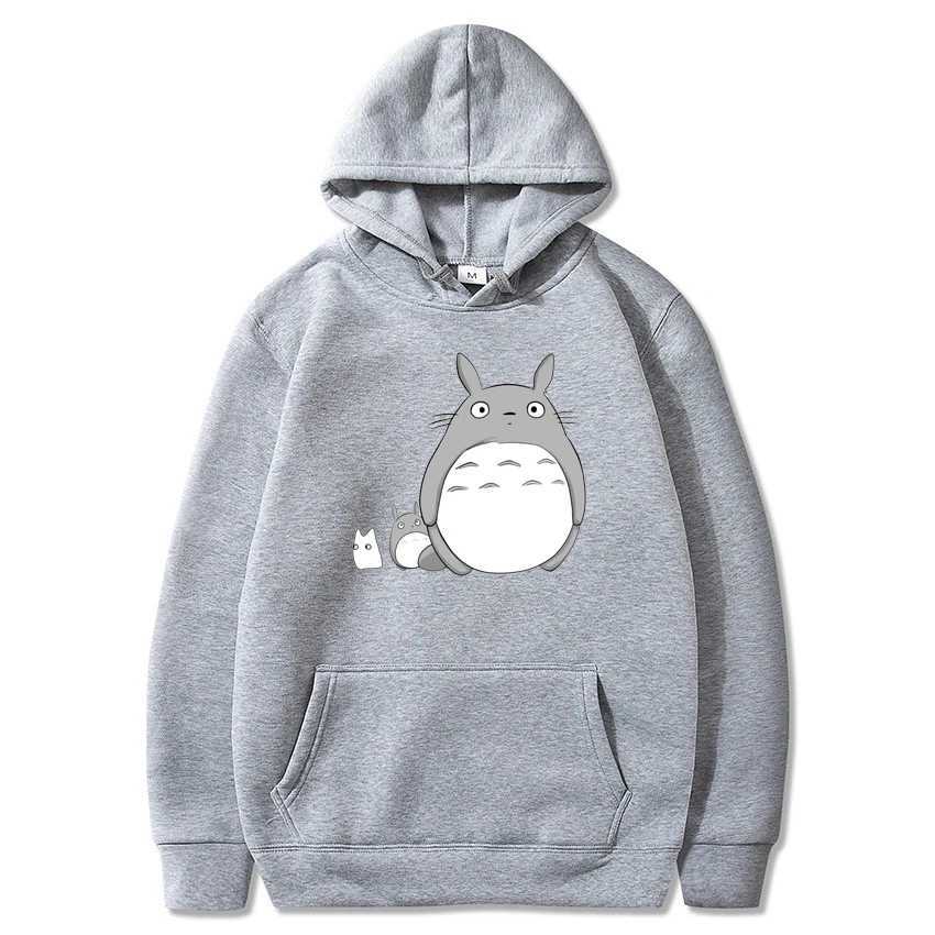 Herrtröjor tröjor min granne totoro anime tryckt streetwear män kvinnor mode överdimensionerade hoodie harajuku tröjor