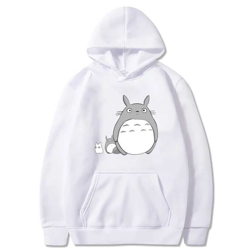 Herrtröjor tröjor min granne totoro anime tryckt streetwear män kvinnor mode överdimensionerade hoodie harajuku tröjor