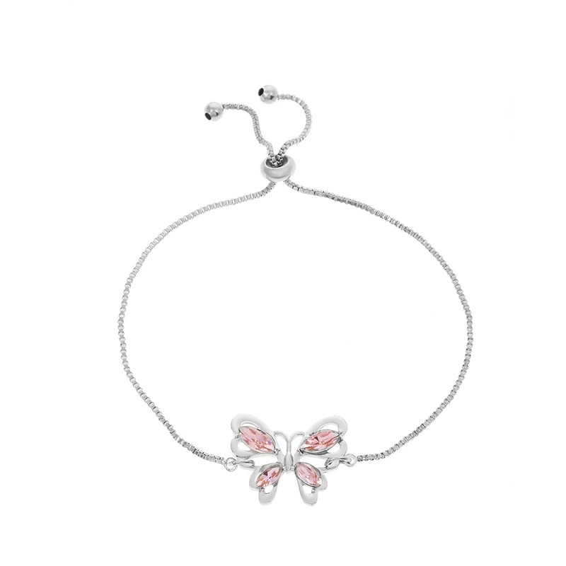 Bracelet rétro polyvalent en forme de cœur et de papillon pour femmes, vêtement à main en perles, à la mode, breloque populaire, bijoux fins