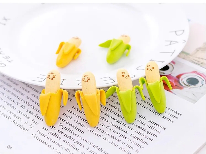 Söt bananstil Eraser Mini Novelty Korean Creative Stationery 2st/Pack School Supplies for Student Gift