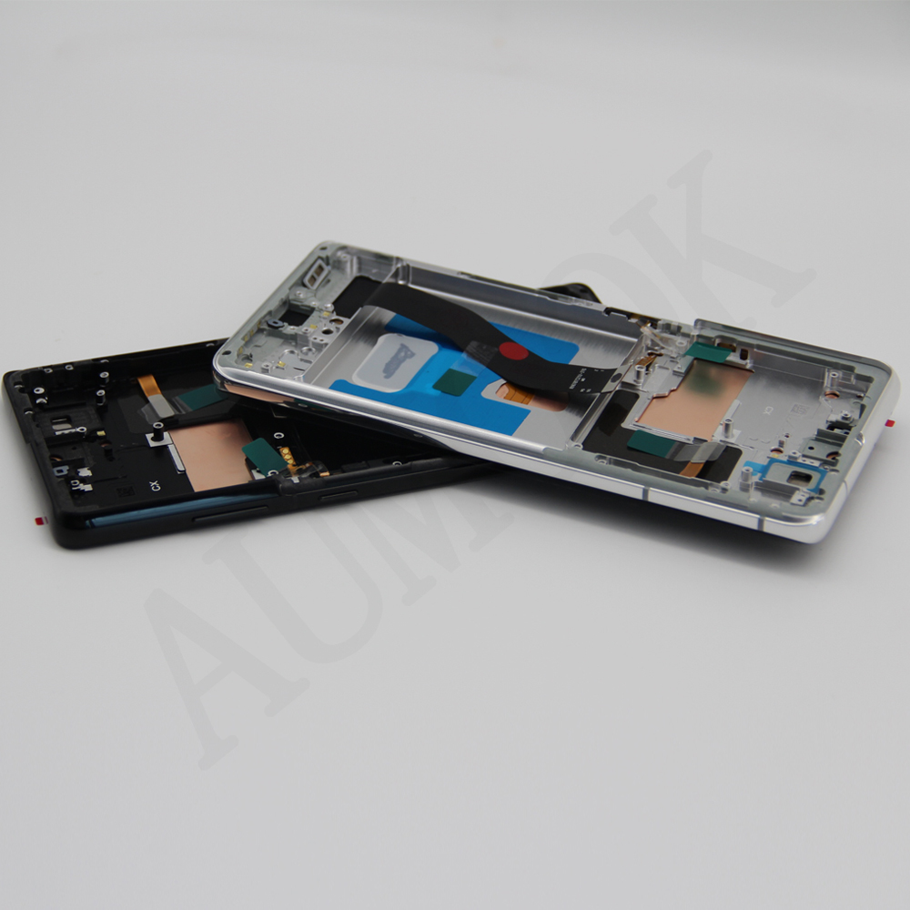 Helt ny OLED-skärm för Samsung Galaxy S21 Ultra 5G LCD-pekskärm Digitizer Assembly för S21 Ultra LCD SM-998B/DS SM-G998U SM-998N Displayers ersättningsdelar