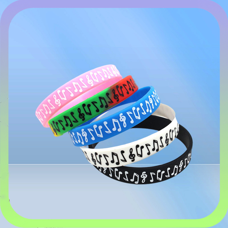 NOTAS MUSICAS NOTAS DE SILICONE BORRAGEM BRACELETA DE PARTIMAGEM DE CINTO ELÁSTICA Mulheres Bracelete Jóias Acessórias de Jóias Promoções Presentes 7395529