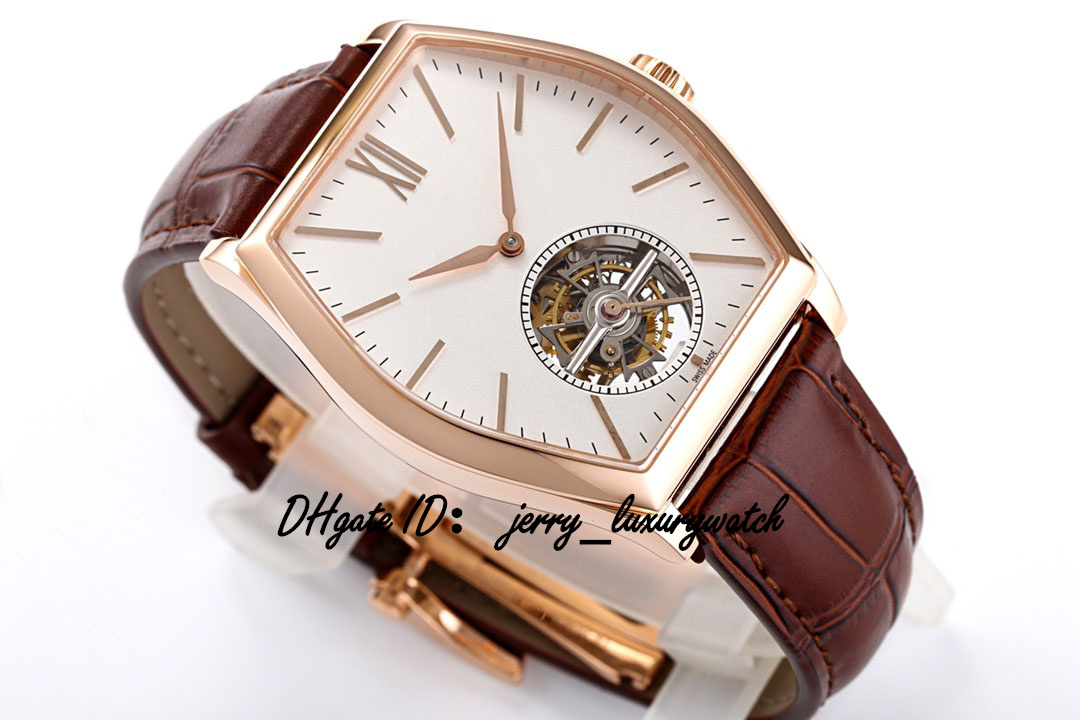 VCR Luxury Men's Watch 30130 Malte Tourbillon Watch, 38x48mm, nuovo movimento meccanico CAL.2795. Specchio zaffiro, botte di vino, oro bianco