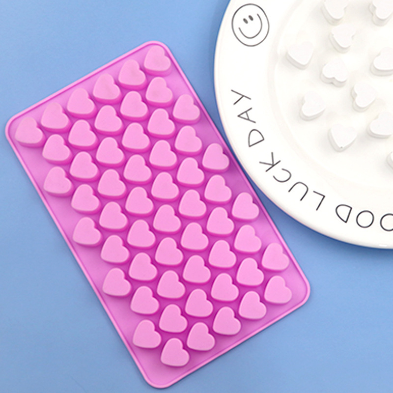 Силиконовые мини-сердечки с 55 полостями для выпечки, формы в форме сердца для кубиков льда, конфет и шоколада, формы для конфет на День святого Валентина