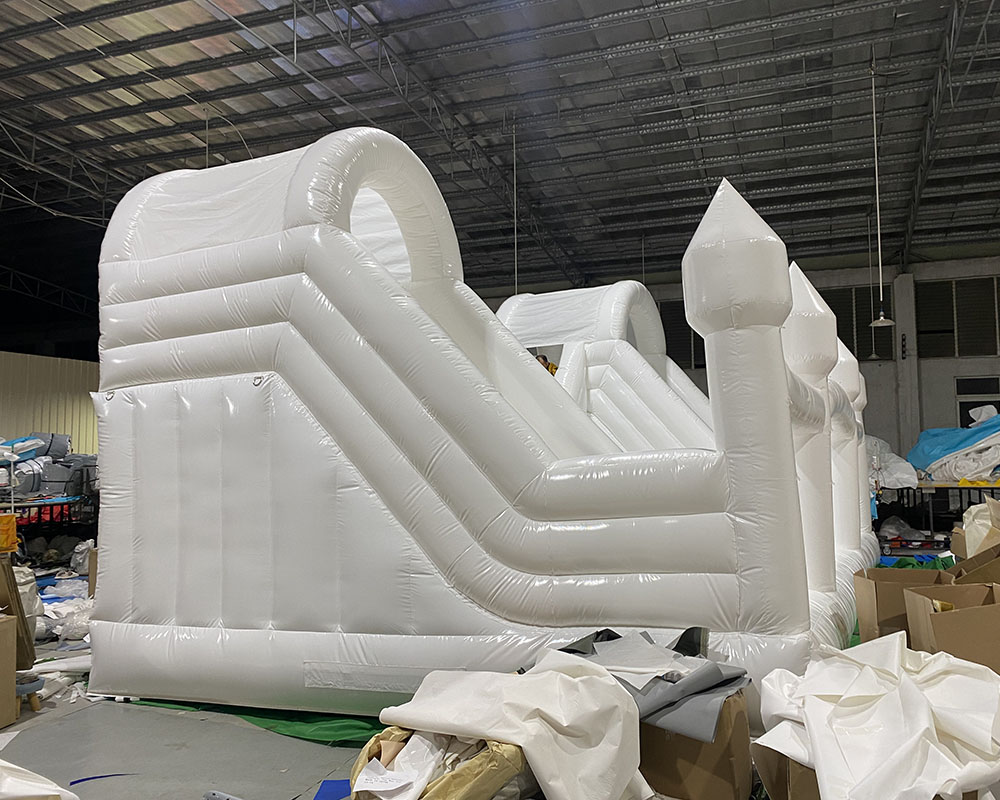 Super large commercial Bounce House Inflatable White Double slides Bouncy with slide Bouncy Castle Air Bouncer Combo For Kids Adults included blower free ship