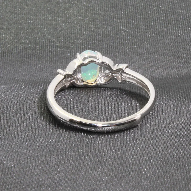 CoLife Jewelry Ring aus 100 % natürlichem Opal für Damen, 0,4 ct, australischer Opal, Silberring, massiver Opalschmuck aus 925er Silber