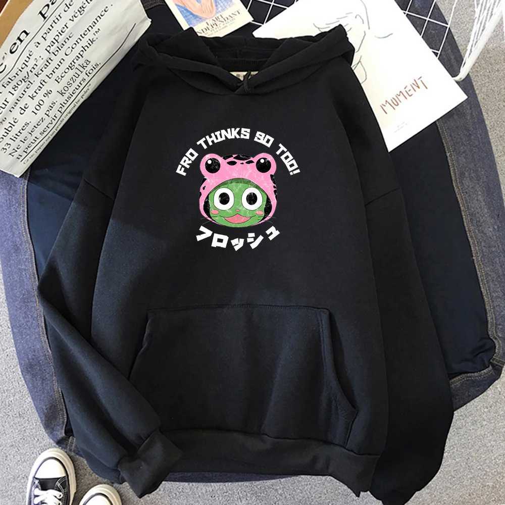 Erkek Hoodies Sweatshirts Japonya Sıcak Anime Peri Kuyruğu Erkekler Kadın Uzun Kollu Sweatshirt Manga Siyah Çift Büyük Boyutlu Günlük Kapüşonlu Kıyafetler 4m3d