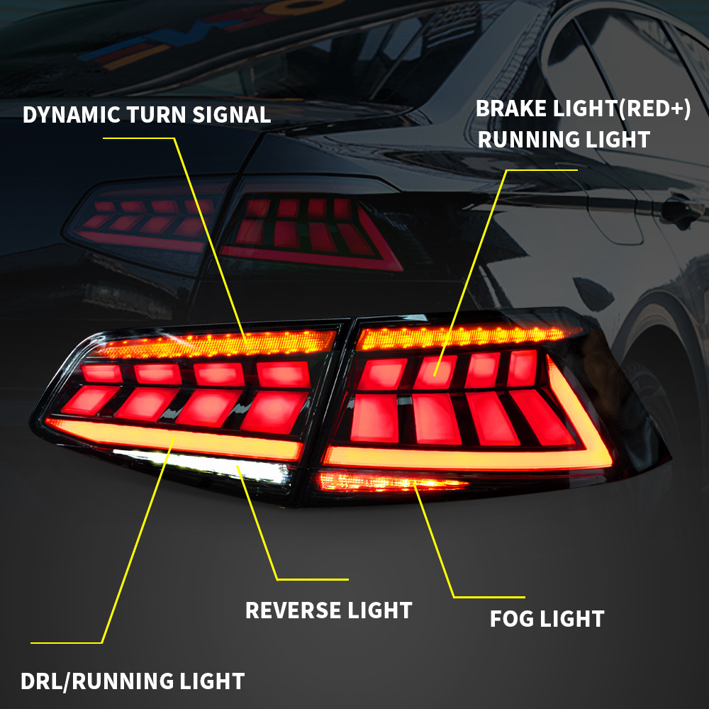 LED-Rücklichter für VW MAGOTAN 20 17-20 19 LED-Linsen-Rücklicht-Auto-modifizierte Singal-Lampen, die Bremslichter drehen