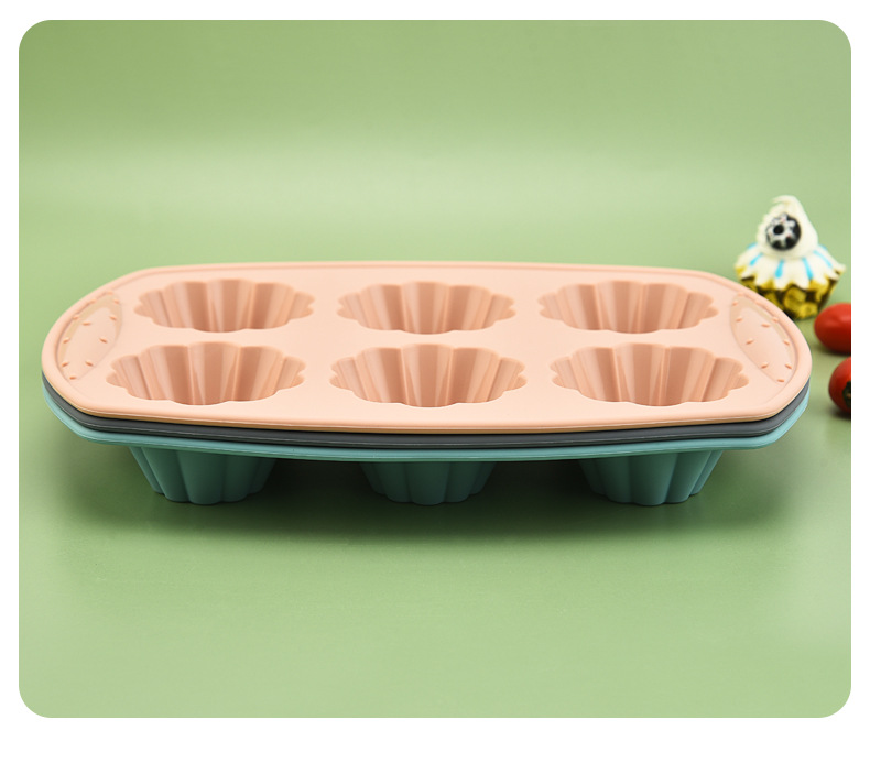 Baking Moulds 6 Cups Round Silicone Muffin Cake Loaf Baking Pan Silicone Non Stick baking Tray Safe Bakeware Silicone Muffin Pan