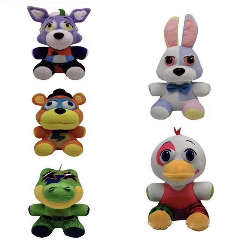 Fábrica de atacado 25 cm 38 estilos Five Nights at Freddy's brinquedos de pelúcia pato urso raposa coelho FNAF filme periférico boneca crianças presentes