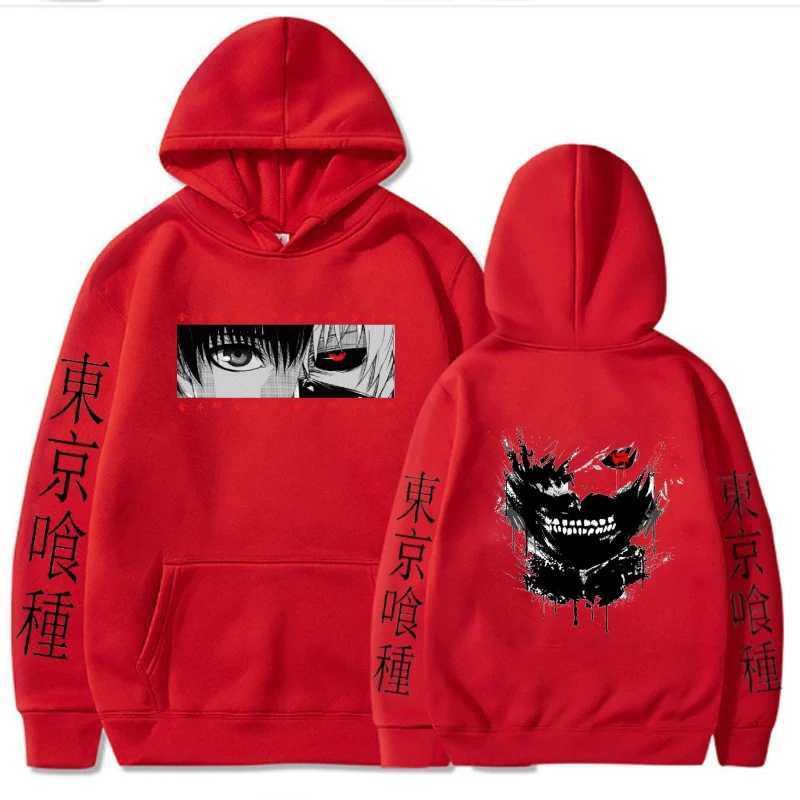 Herrtröjor tröjor anime hoodie tokyo ghoul kenaki män kvinnor avslappnad lös tryck pullover harajuku streetwear kläder w695
