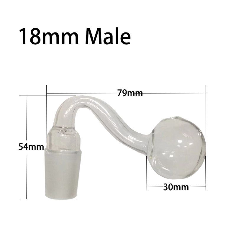 10mm 14mm 18mm glasoljebrännare Bubbler Smoking Bowl Banger Slide Nail Sanding Joint Downstem Bent Style Billiga Smoke Hookah Bong Accessories