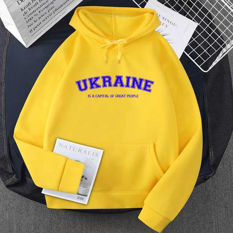 Sweats à capuche pour hommes Sweatshirts ukrainiens Ukraine sweat-shirt hommes femmes pull polaire homme jaune vert vêtements à capuche Streetwaer 7XQ1