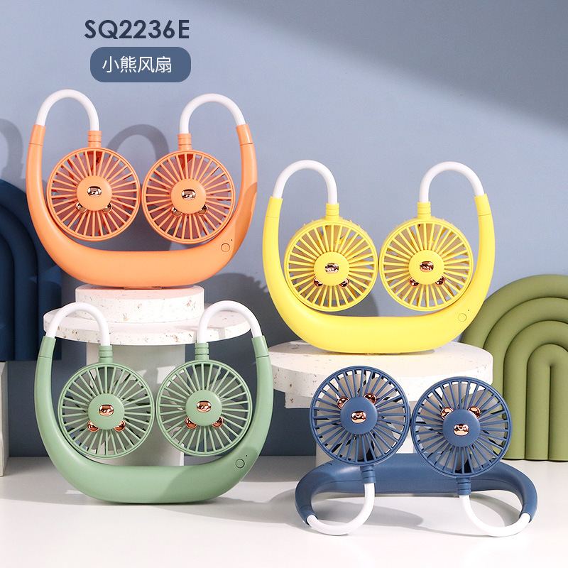 Wearable Sports Neck Fan 1200mAh USB Rechargeable Neck Fan Hands-Free Fashion Mini Portable Folding Fans