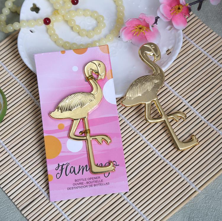 Kreative Metallhandwerk Flamingo-förmige Bierflaschenöffner Hochzeit Brautpartybevorzugungen Geschenke Event Party Supplies Großhandel SN4506