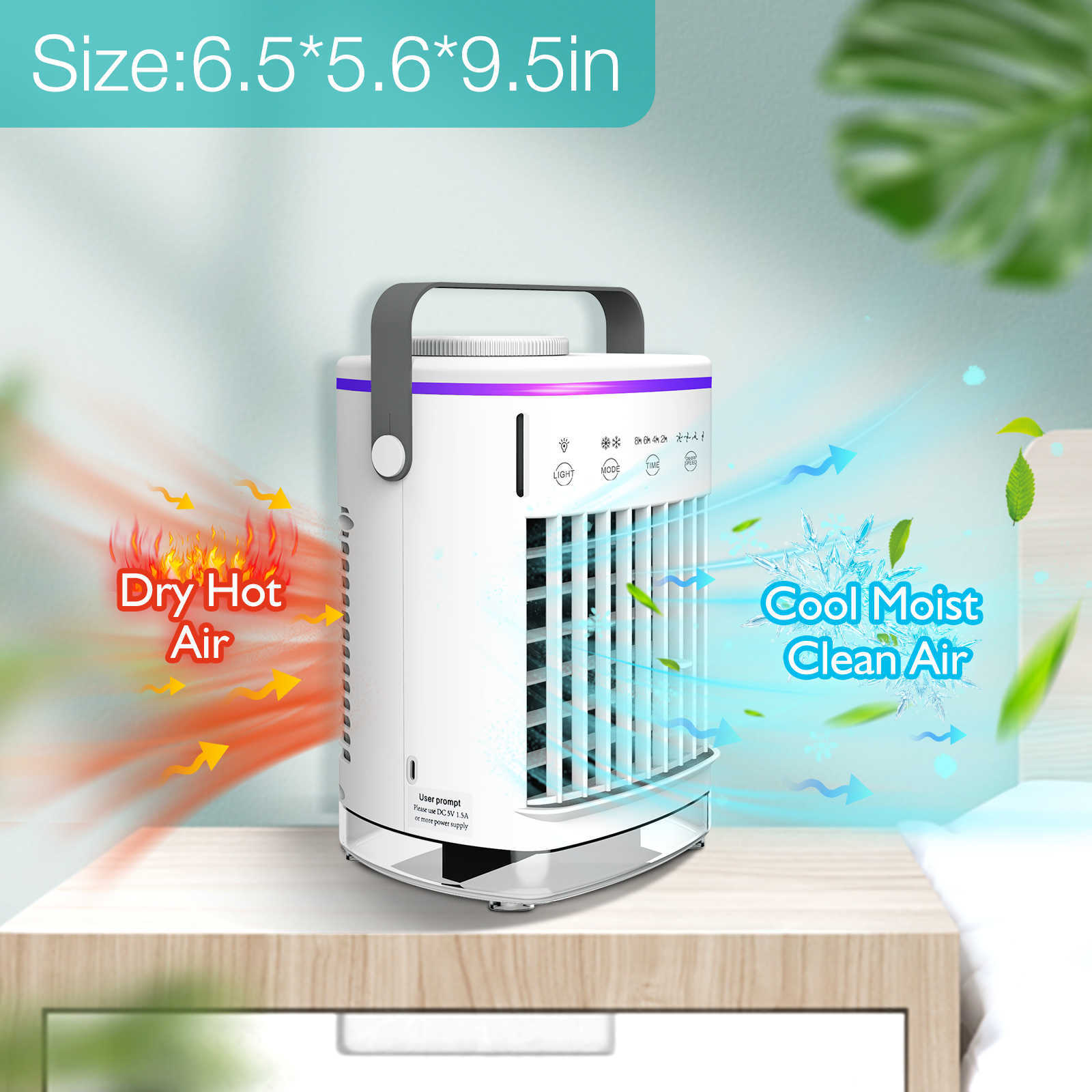 Ny Mini Air Conditioner Air Cooler Fan Water Cooling Fan Air Conditioning för Room Office Mobil Portable Air Conditioner för bilar