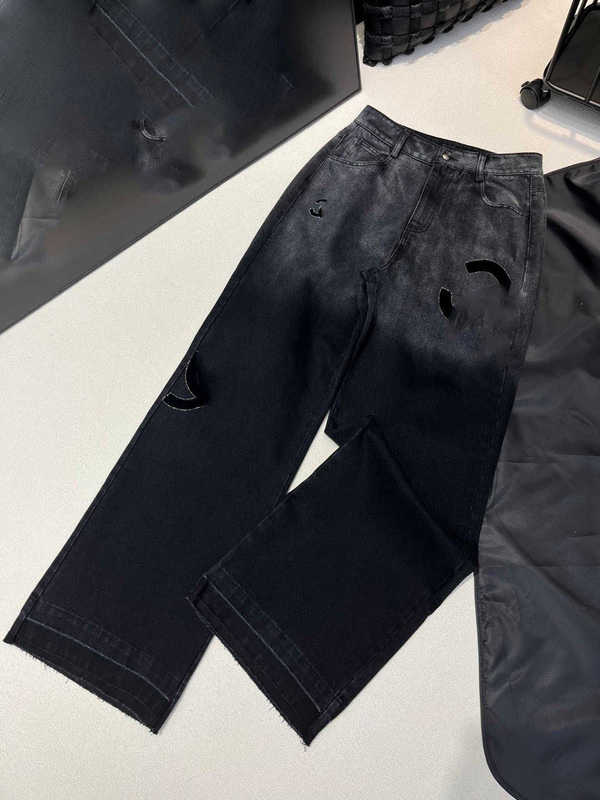 Jeans pour femmes Designer Automne et hiver Nouvelle édition coréenne Pur coton élastique taille haute Slim Mode Changement de couleur progressif Hot Diamond Jeans XTKR