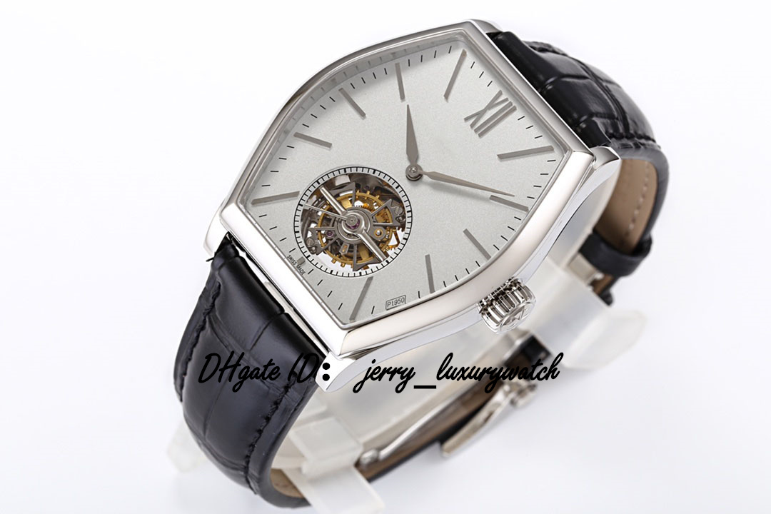 VCR Luxury Men's Watch 30130 Malte Tourbillon Watch, 38x48mm, Yeni Cal.2795 Mekanik Hareket. Safir aynası, şarap fıçısı, siyah