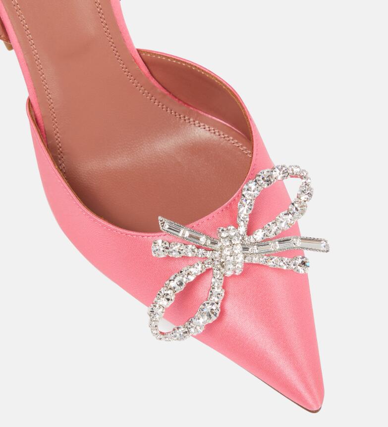 Perfect Brand Rosie slingback pumps Sandals Shoes For Women Strappy Design Covered Stiletto Sexy Summer Pointed Toe Party Wedding Bridal Footwear