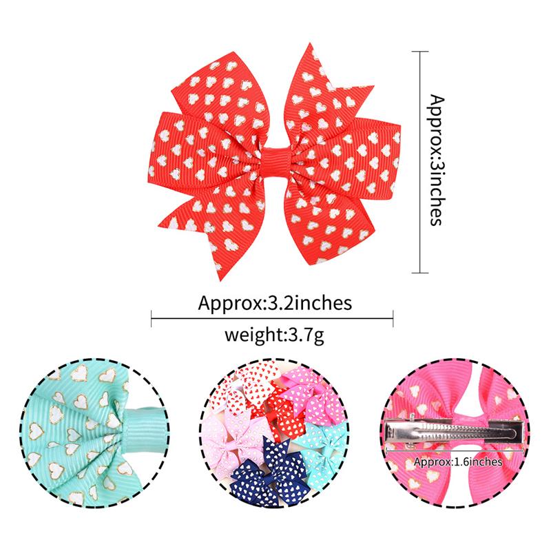 Baby Girls Grosgrain Ribbon Dot Bows Hair Clip Barrettes Hairpins Hair Accessories Children Headwear