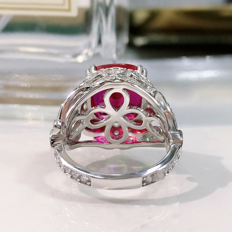 Anillo de diamante de rubí antiguo de 6 quilates, 100% Original de plata de ley 925, anillos de boda para mujer, regalo de joyería de promesa nupcial
