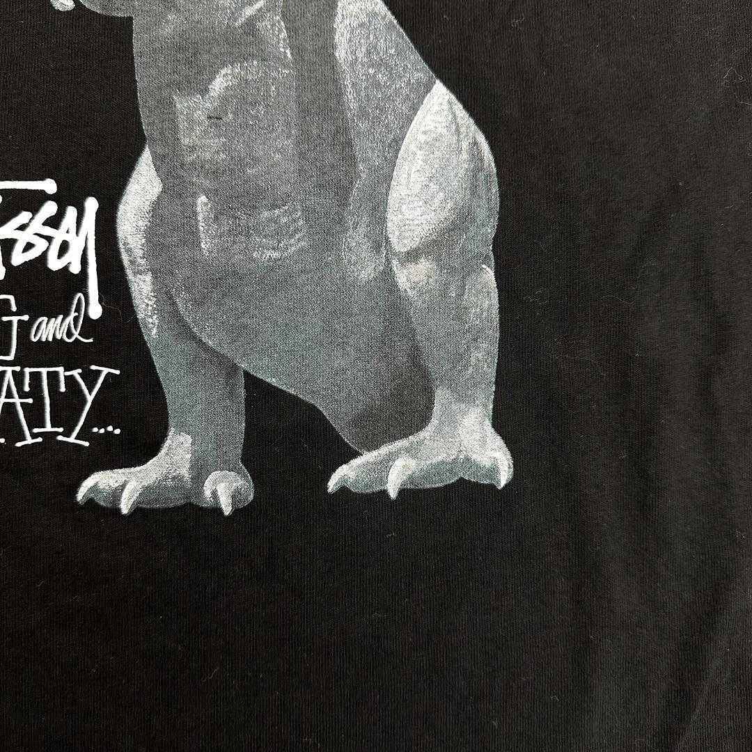 T-shirts pour hommes 23SS Big FLA Pigment de viande teint petit dinosaure T-shirt à manches courtes pur coton été hommes et femmes