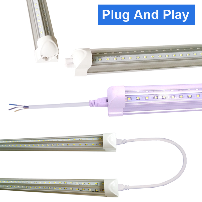 Luminaire d'atelier LED de 8 pieds, lampe de garage de 8 pieds 144W 8', tube LED intégré T8 de 96 pouces, ampoules LED connectables pour entrepôt de garage, Plug and Play, montage en surface à haut rendement USA