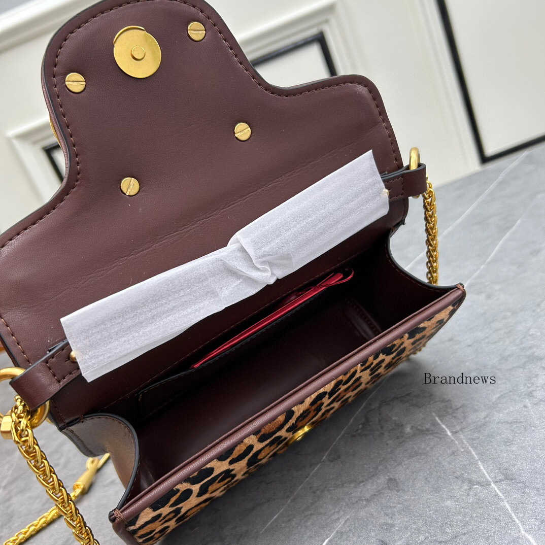 Cowhide Chain Shoulder Bags Leopard Zebra Print Underarm Baguette Luxury Bag Genuine Leather Women Brand Handbag Versatile Designer Hand Clutches Miniloco 2534