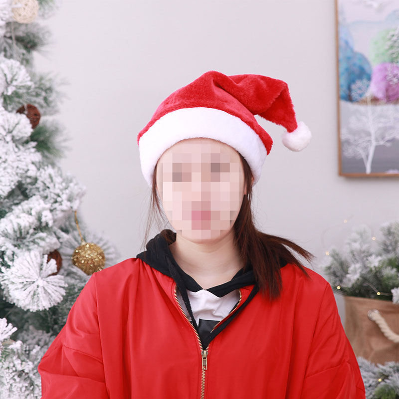 크리스마스 모자 화려한 LED 조명 플러시 산타 모자 조명 벨벳 편안한 XMAS 모자 파티 용품 Z0076