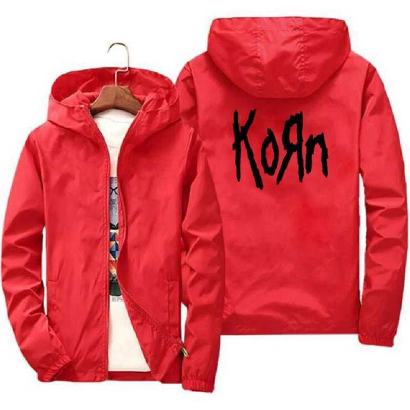 Giubbotti da uomo 2023 Nuovo 7XL Korn Rock Band Giacca Metal Music Top Fashion Abbigliamento outdoor Divertente antivento con cappuccio Grande YZ5T