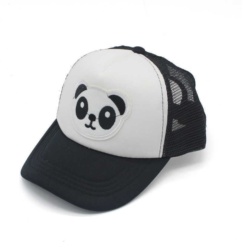 Hoeden zomer cartoon panda patroon net pet voor kinderen kinderen mesh honkbal caps casquette 5 paneel snapback gorras sunhat sunshade hoed p230424