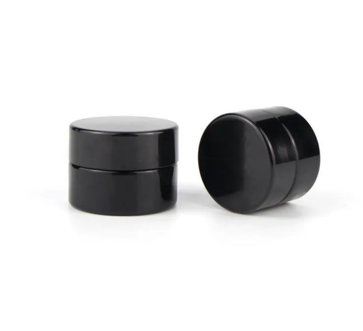 UV bottles Protection Full Black 5ml Glass Cream Jars Bottle Wax Dab Dry Herb Concentrate Container