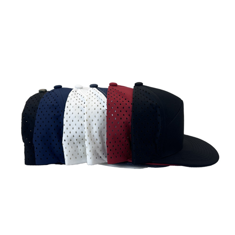 Wholesale flat   Custom snapback gorras waterproof laser cut blank plain 6 panel sports baseball cap Melin hats LL
