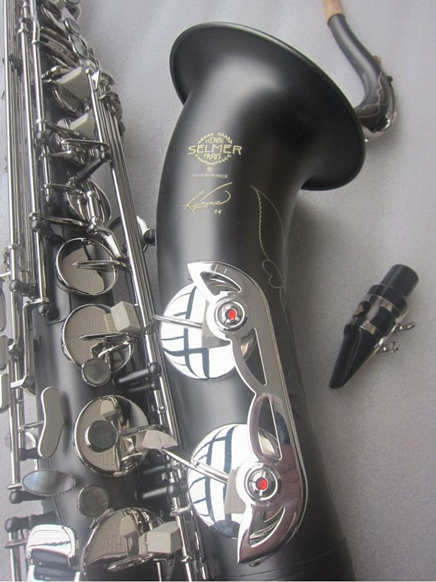 Nuovo Sax Tenore Modello 54 di alta qualità Nero opaco argento Strumento musicale professionale che suona il sassofono Con custodia