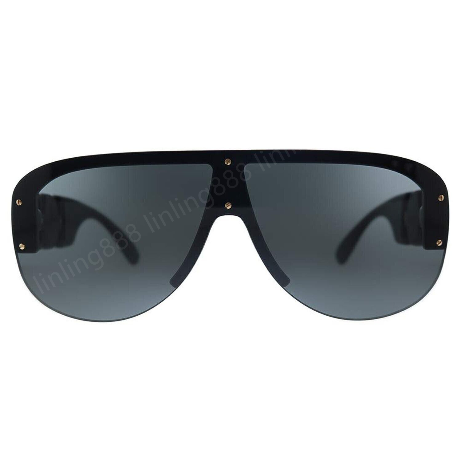 Mode Luxury Man Designer Solglasögon för män och kvinna 4391 Black Plastic Shield Solglasögon Grain Lens Plastlinser som av3014