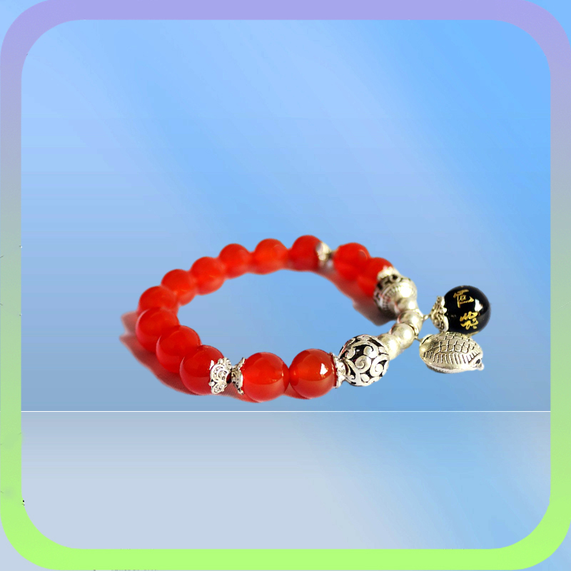 Natural Red Agate 10mm Strands Pärlade elastiska armband graverade Namo Amitabha Buddha pärlor armband Reiki Healing Crystal Buddhis7051265