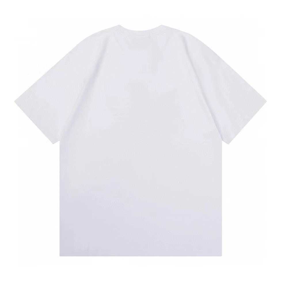 Camiseta de diseñador para mujer Versión correcta Diferenciación Market House Camiseta de manga estampada Unisex Camiseta holgada con sistema operativo simple