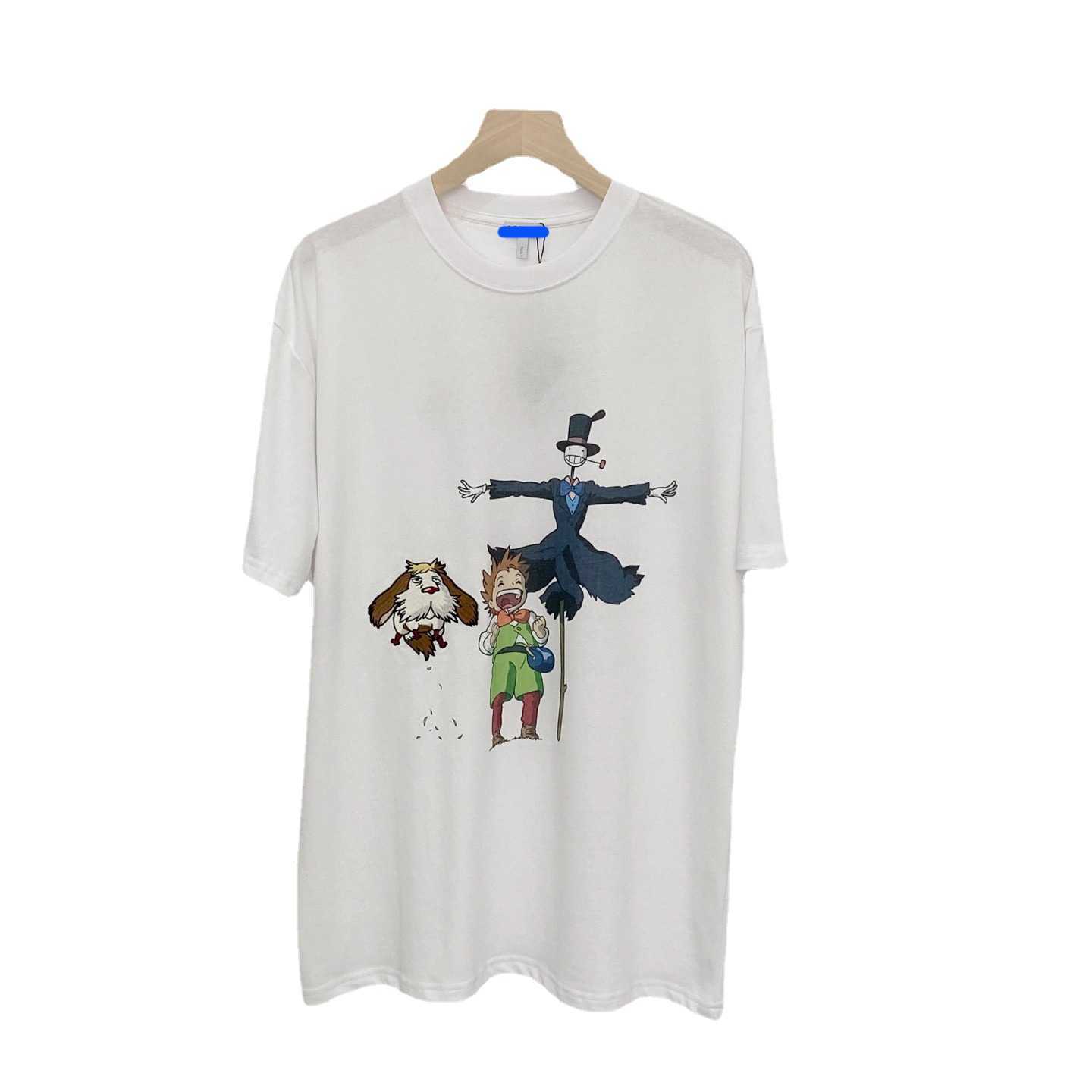 Luxury Designer's New Men's Dames voor dames met korte mouwen Sportswear Set Shirt High-End Luojia Scarecrow Cartoon Gedrukte korte mouw T-shirt 2023 Zomercasual en dezelfde top