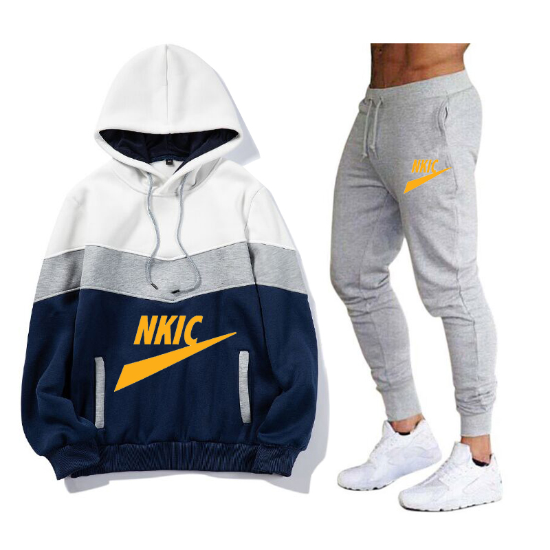 New Chegada Men's Autumn Winter Tracksuits Capuz e calça 2 peças