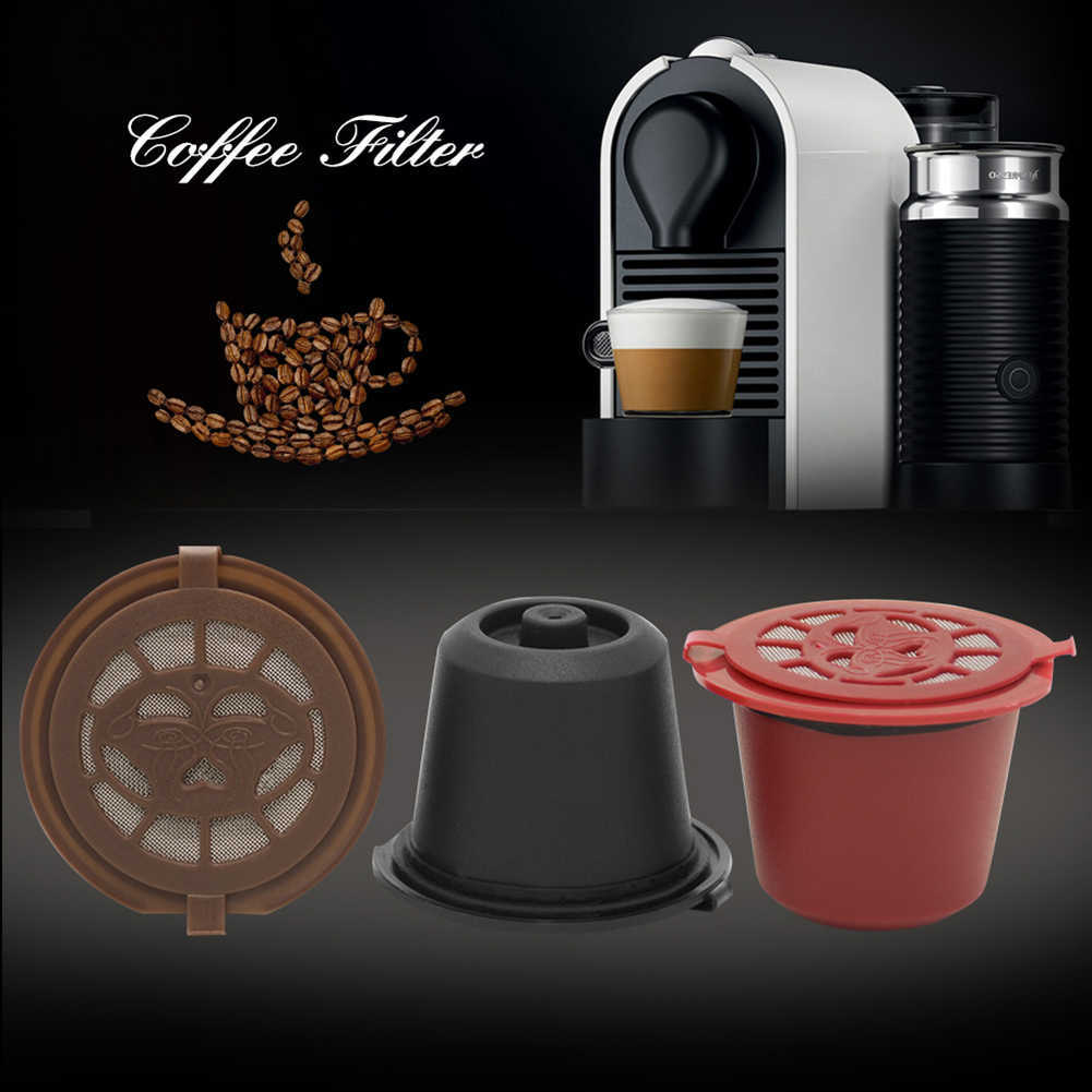 Neue nachfüllbare, wiederverwendbare Kaffeekapselfilter für Nespresso-Maschinen, Kaffeekapselbecher, wiederverwendbares Kaffeekapsel-Löffelbürsten-Set